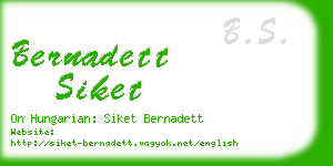 bernadett siket business card